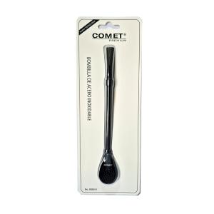 BOMBILLA ACERO INOX.19CM NEGRA EN BLISTER