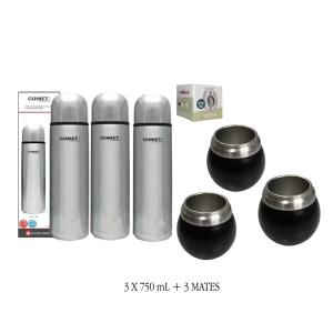 COMBO 3 TERMOS  750mL + 3 MATE 210mL