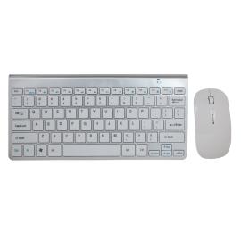 COMBO TECLADO Y MOUSE COMPACTO PLATA