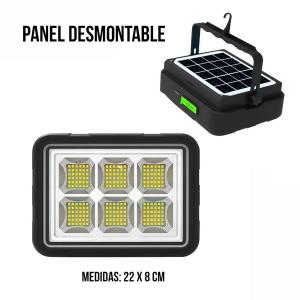 FOCO SOLAR EXTERIOR CON PANEL EXTRAÍBLE 22 X 8CM