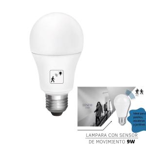 LAMPARA LED CON SENSOR MOVIMIENTO 9W LUZ CALIDA